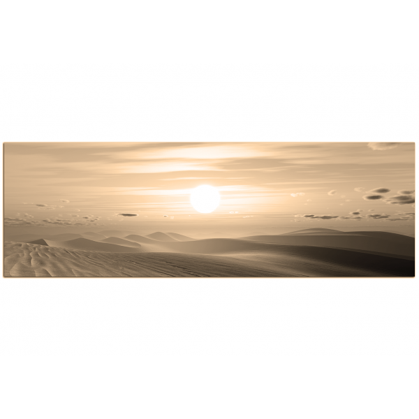 Obraz na plátně - Pouštní západ slunce - panoráma.